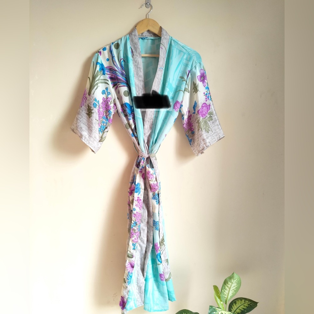 New Kimono #09 From Upcycled Silk Saris OS